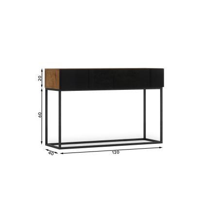 Avorio 120 Konsola Dąb Artisan /Czarny Połysk Konzol asztal