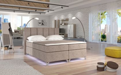 Basilio 160X200 LED-es Boxspring Kontinentális ágy