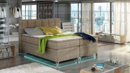 Basilio 160X200 LED-es Boxspring Kontinentális ágy