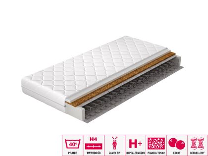 Materac Bonelowy Ola 200x200 Hipoalergiczny pokrowiec Matracok-ágybetét