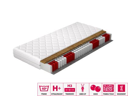 Materac Kieszeniowy Pini 140x200 Hipoalergiczny pokrowiec Matracok-ágybetét