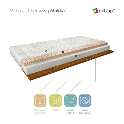 Materac Lateksowy Mokka 120x200 Aloevera Matracok-ágybetét