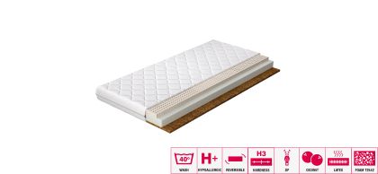 Materac Lateksowy Mokka 200x200 Hipoalergiczny pokrowiec Matracok-ágybetét