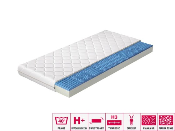 Materac Piankowy Lauren 180x200 Hipoalergiczny pokrowiec Matracok-ágybetét