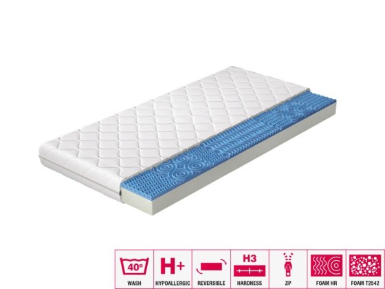 Materac Piankowy Lauren 180x200 Hipoalergiczny pokrowiec Matracok-ágybetét