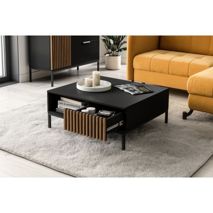 Meorati 80 Stolik Czarny/Dąb Artisan Dohányzó asztal