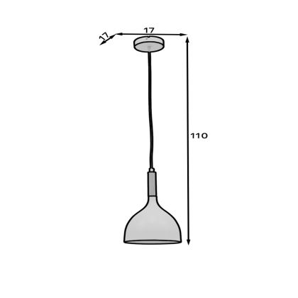Woldes, 17x17x110cm Függő lámpa