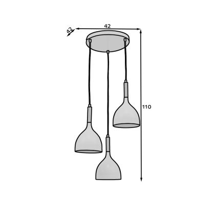 Woldes, 42x42x110cm Függő lámpa