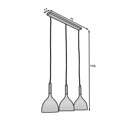 Woldes, 71x17x110cm Függő lámpa